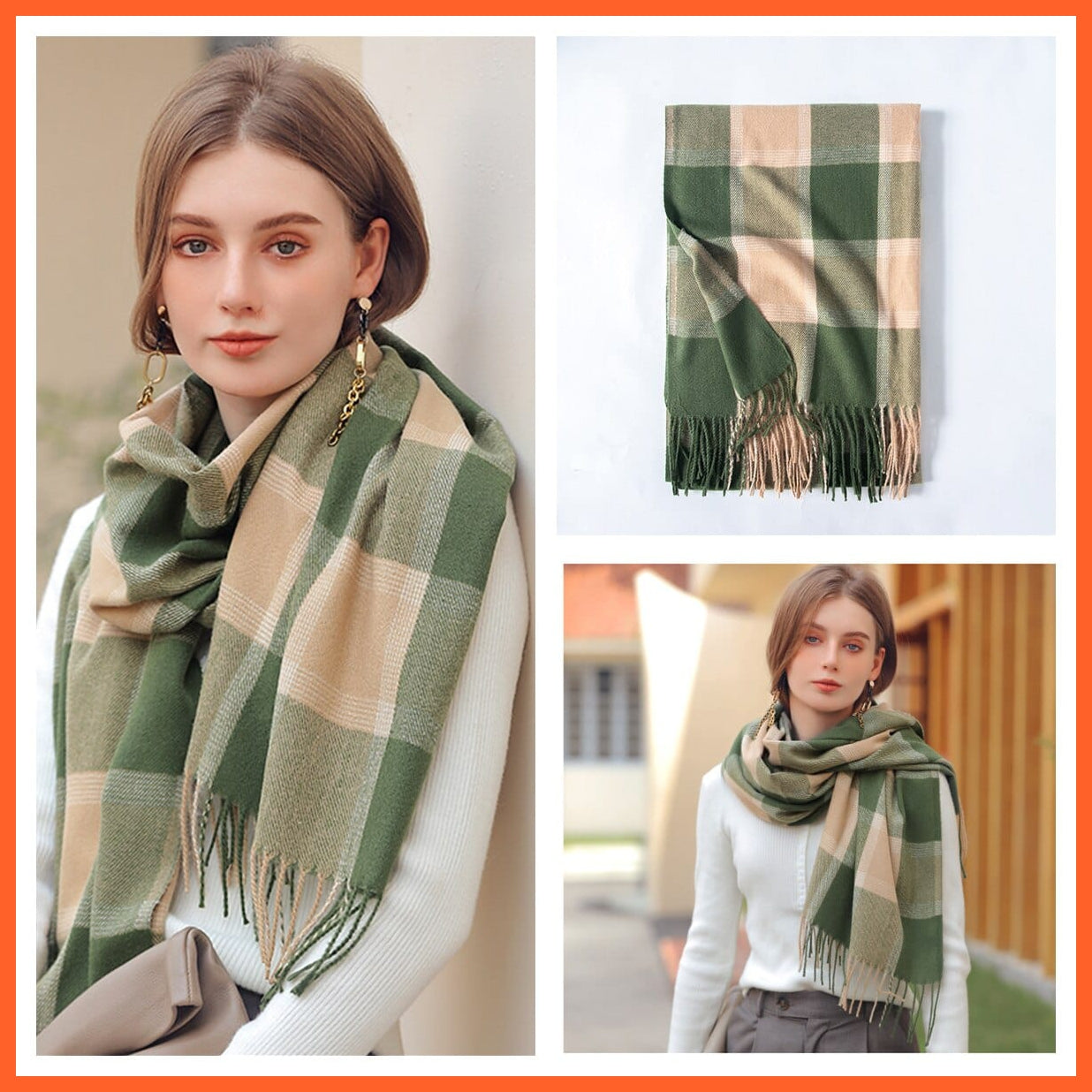 whatagift.com.au Women's Scarf Women's Winter Scarf | Cashmere Muffler | Classic Plaid Shawl Soft Wraps