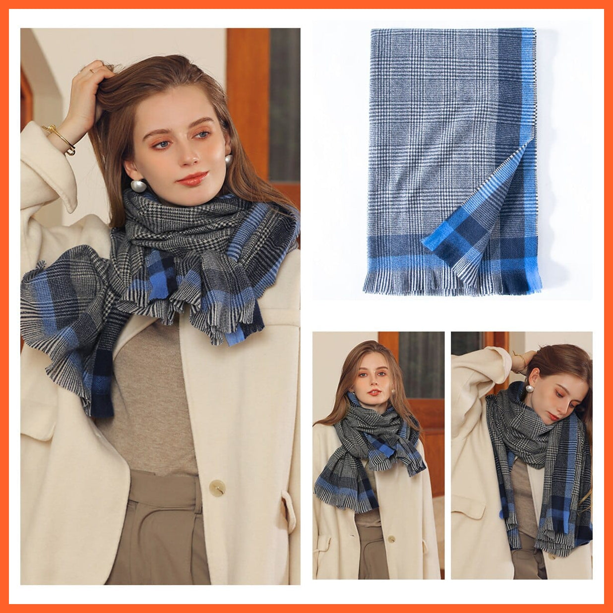 whatagift.com.au Women's Scarf Women's Winter Scarf | Cashmere Muffler | Classic Plaid Shawl Soft Wraps