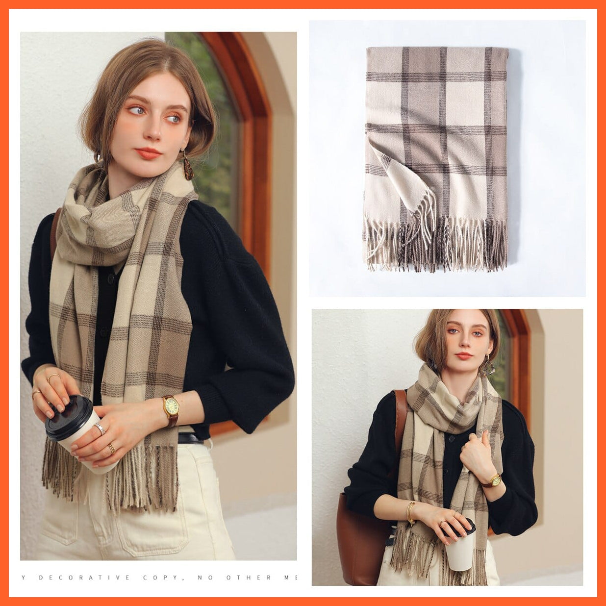 whatagift.com.au Women's Scarf Women's Winter Scarf | Cashmere Muffler | Classic Plaid Shawl Soft Wraps