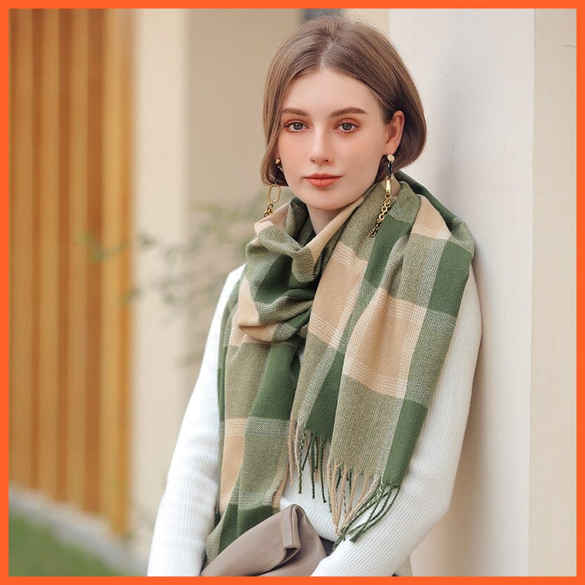 whatagift.com.au Women's Scarf Women's Winter Scarf | Cashmere Muffler | Classic Plaid Shawl Soft Wraps