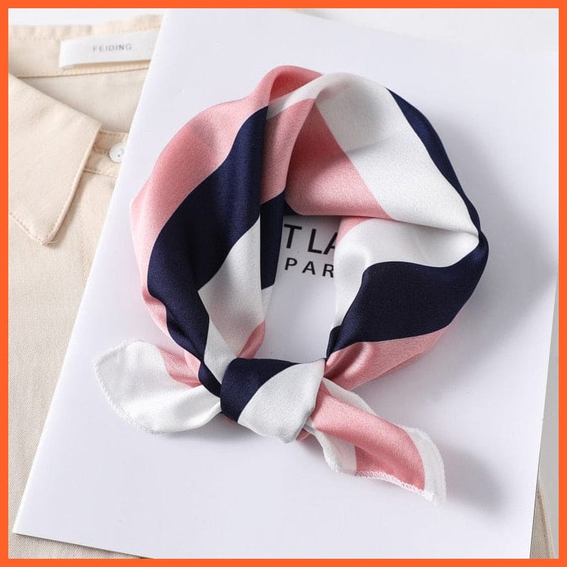 whatagift.com.au Women Scarf Women Satin Silk Scarf Square Print Wrap Foulard Handkerchief Bandana Shawls