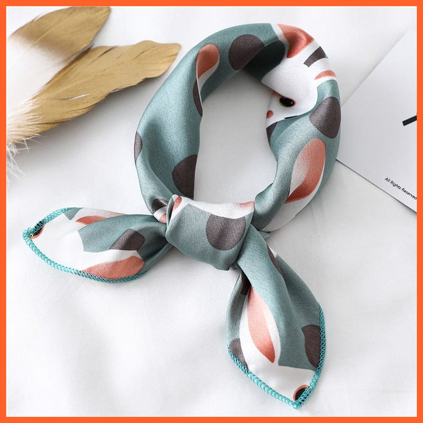 whatagift.com.au Women Scarf Women Satin Silk Scarf Square Print Wrap Foulard Handkerchief Bandana Shawls