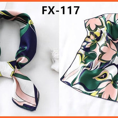 whatagift.com.au Women Scarf Women Satin Silk Scarf Square Print Wrap Foulard Handkerchief Bandana Shawls