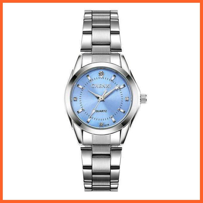 Luxury Brand Fashion Watches  | Women Rhinestone Stainless Steel Quartz Slim Wristwatches | whatagift.com.au.